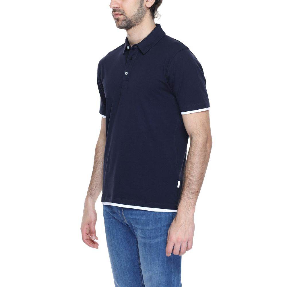 Hamaki-Ho Blue Cotton Polo Shirt - Hilstor