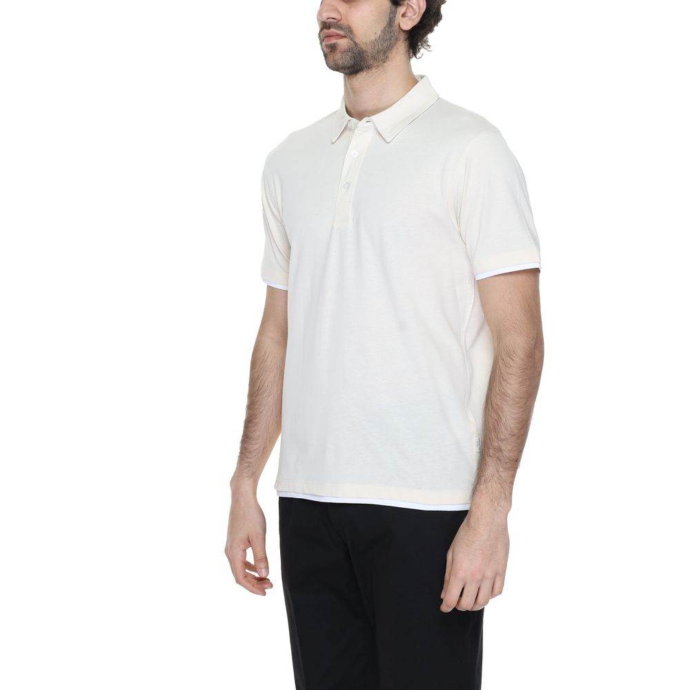 Hamaki-Ho Cream Cotton Polo Shirt - Hilstor
