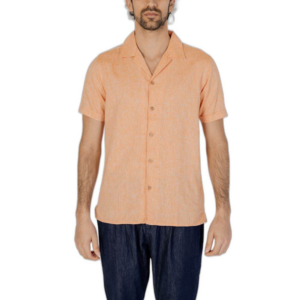 Hamaki-Ho Orange Linen Shirt - Hilstor