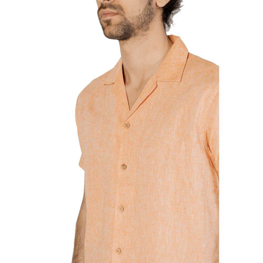 Hamaki-Ho Orange Linen Shirt - Hilstor