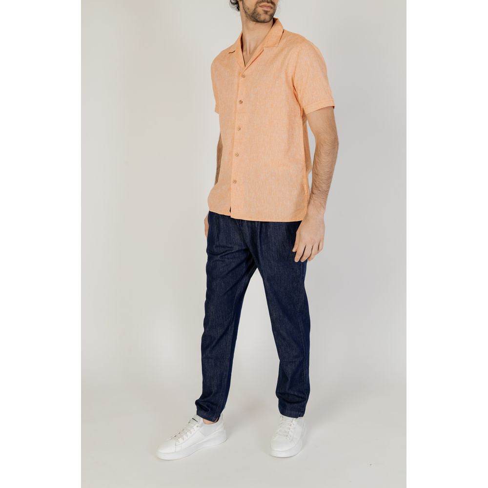 Hamaki-Ho Orange Linen Shirt - Hilstor