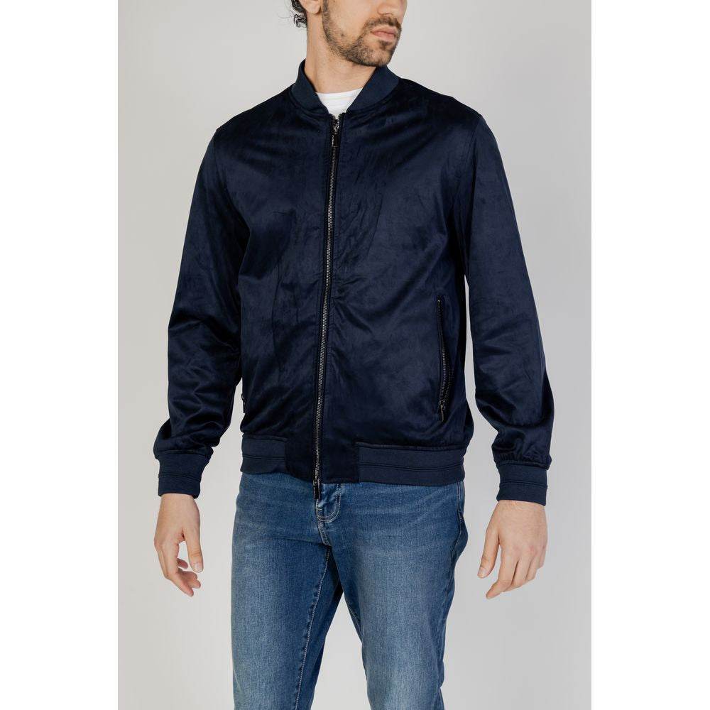 Hamaki-Ho Blue Polyester Jacket - Hilstor