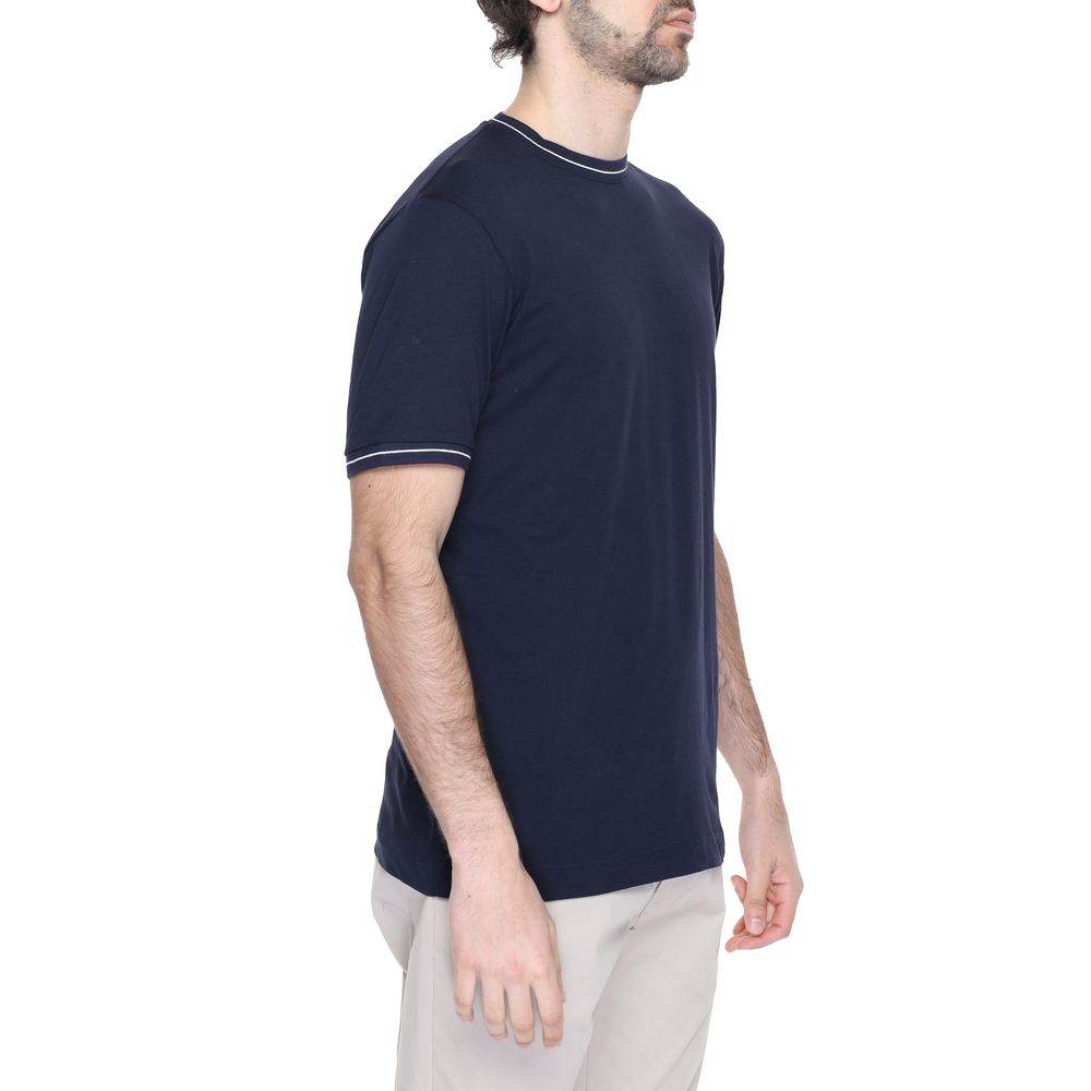 Hamaki-Ho Blue Cotton T-Shirt - Hilstor