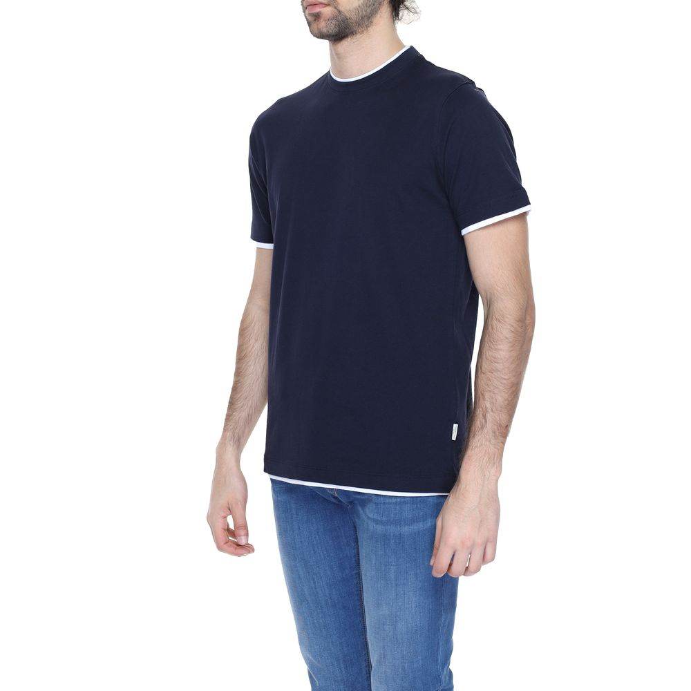 Hamaki-Ho Blue Cotton T-Shirt - Hilstor