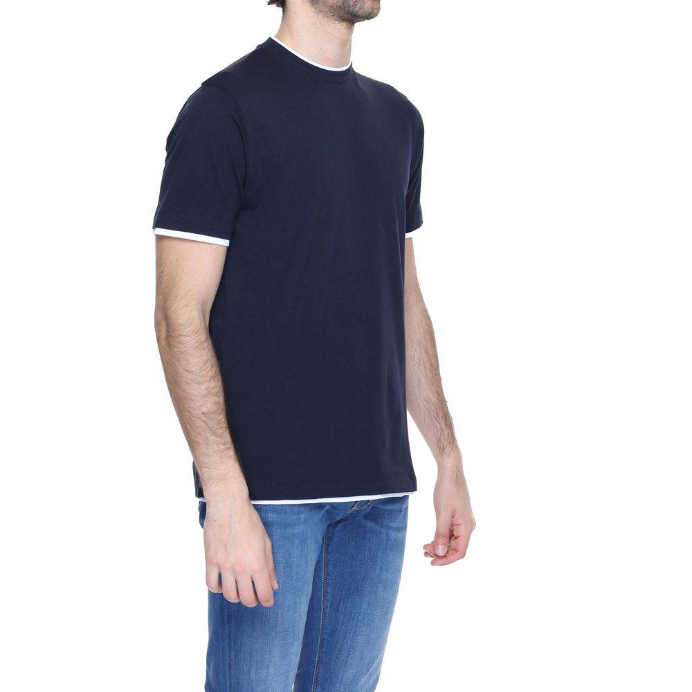 Hamaki-Ho Blue Cotton T-Shirt - Hilstor