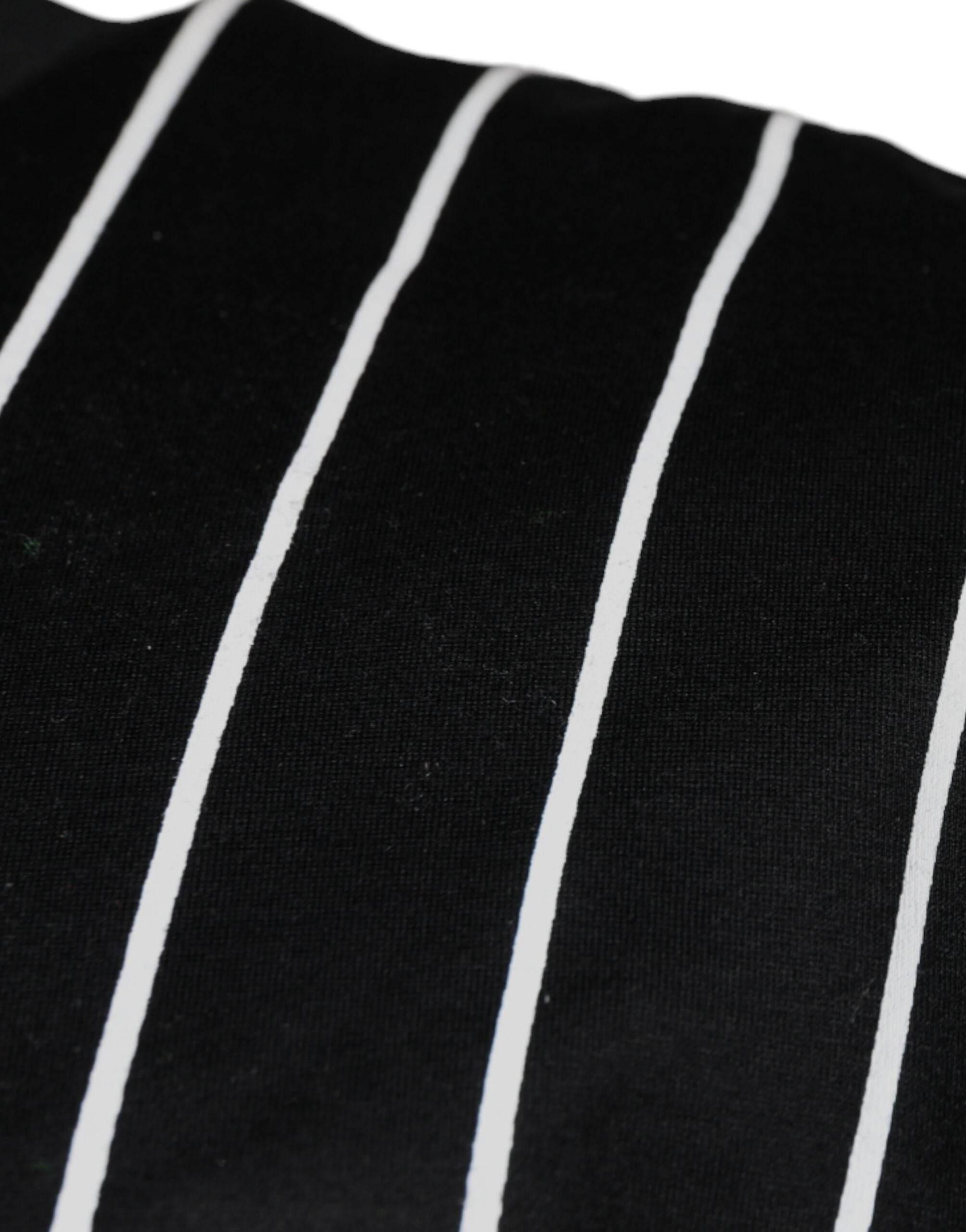 Dolce & Gabbana Black Cotton Polka Dots Round Neck T-shirt - Hilstor