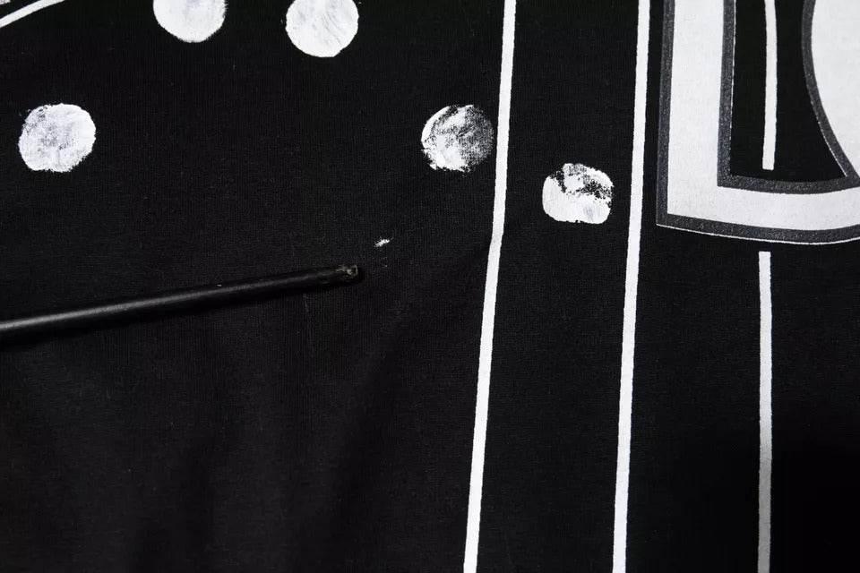 Dolce & Gabbana Black Cotton Polka Dots Round Neck T-shirt - Hilstor