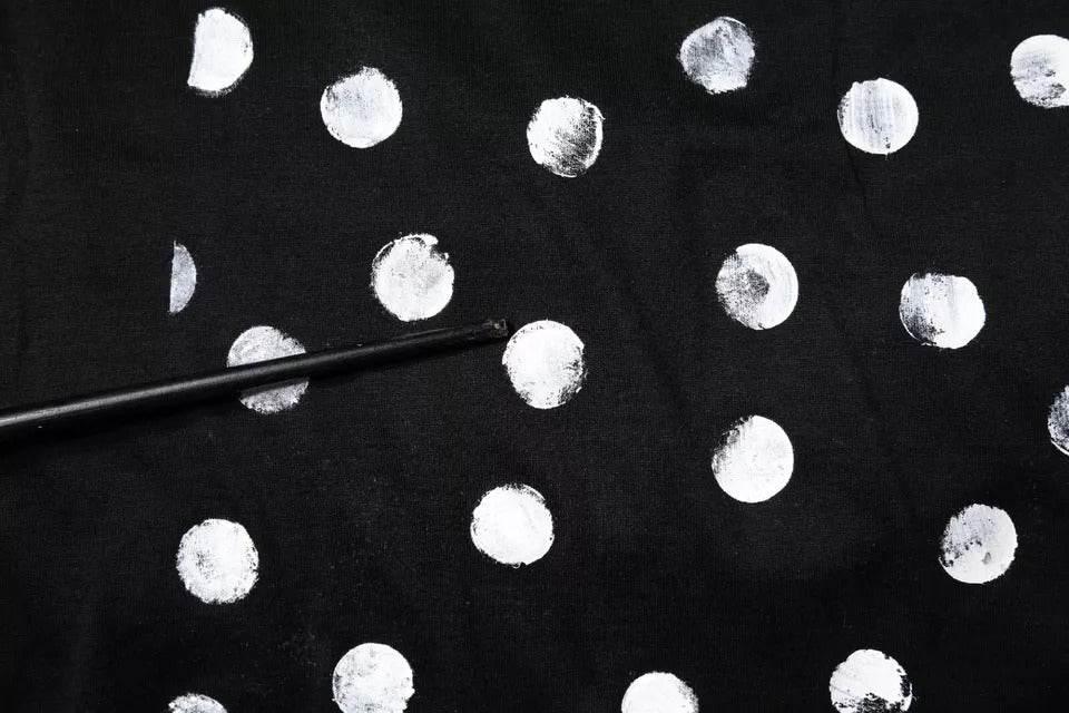 Dolce & Gabbana Black Cotton Polka Dots Round Neck T-shirt - Hilstor