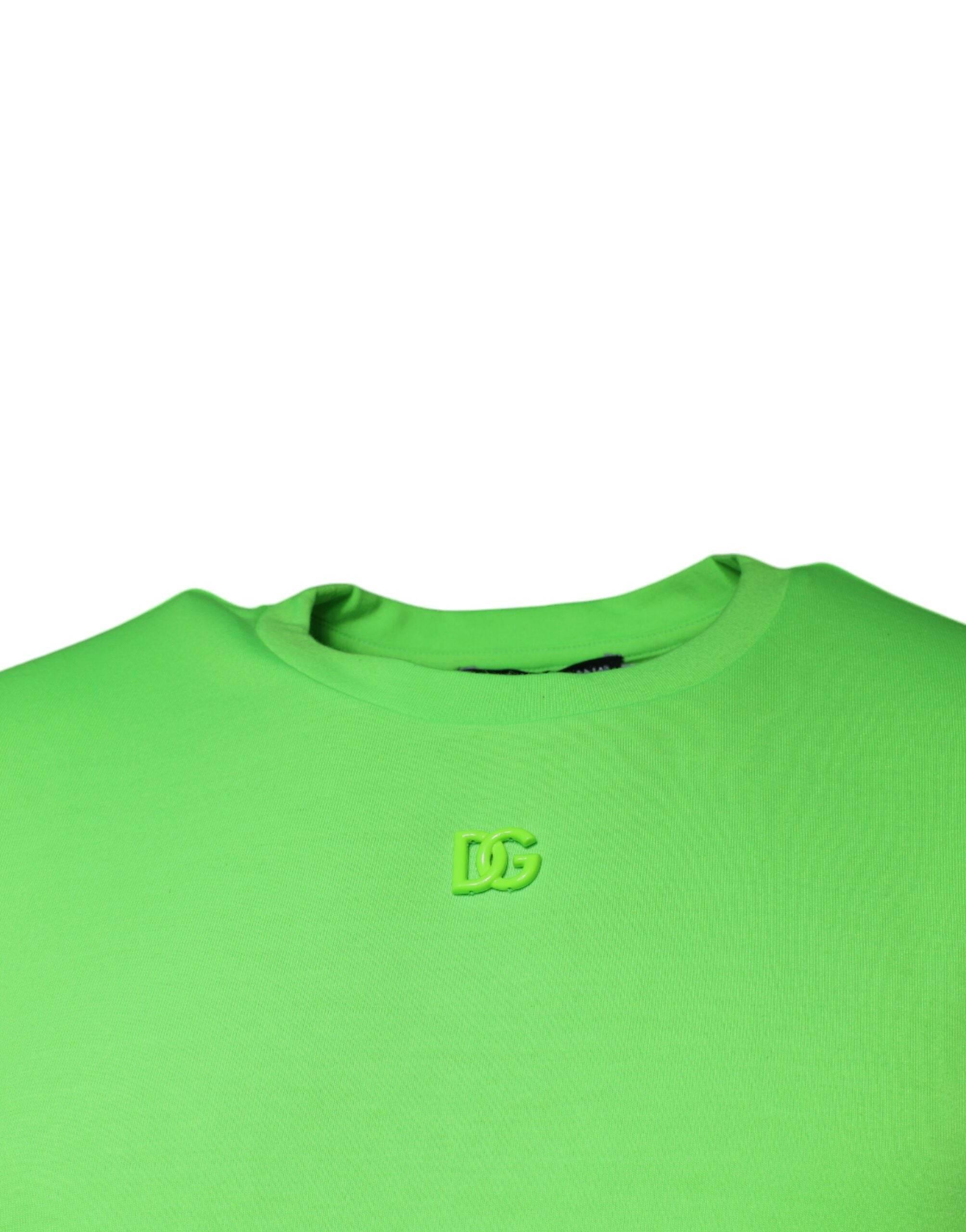 Dolce & Gabbana Green Logo Round Neck Short Sleeves T-shirt - Hilstor