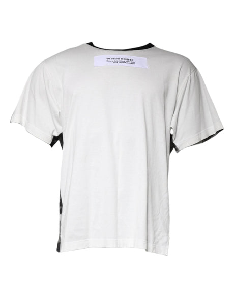 Dolce & Gabbana White Camouflage Cotton Round Neck T-shirt - Hilstor