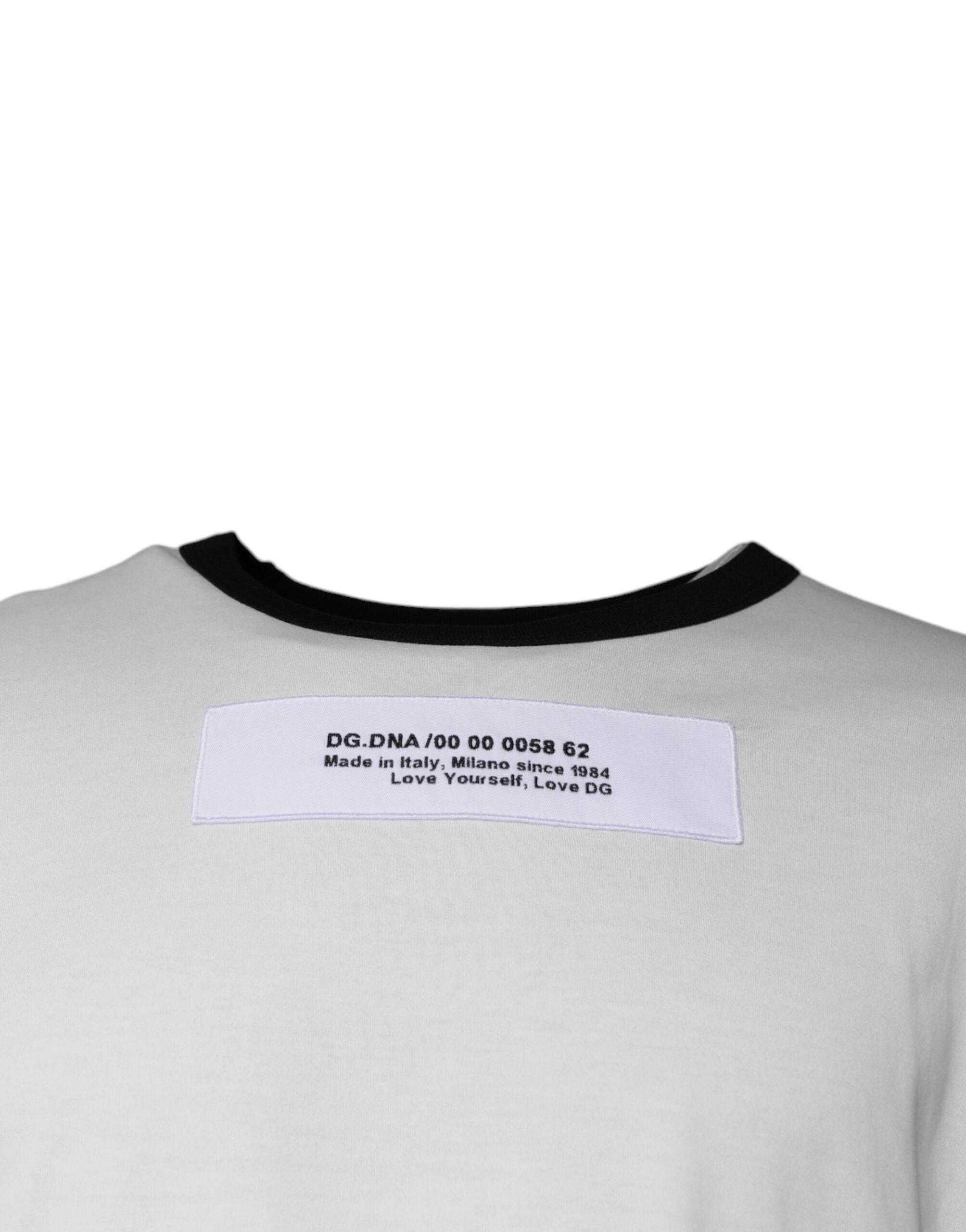 Dolce & Gabbana White Camouflage Cotton Round Neck T-shirt - Hilstor
