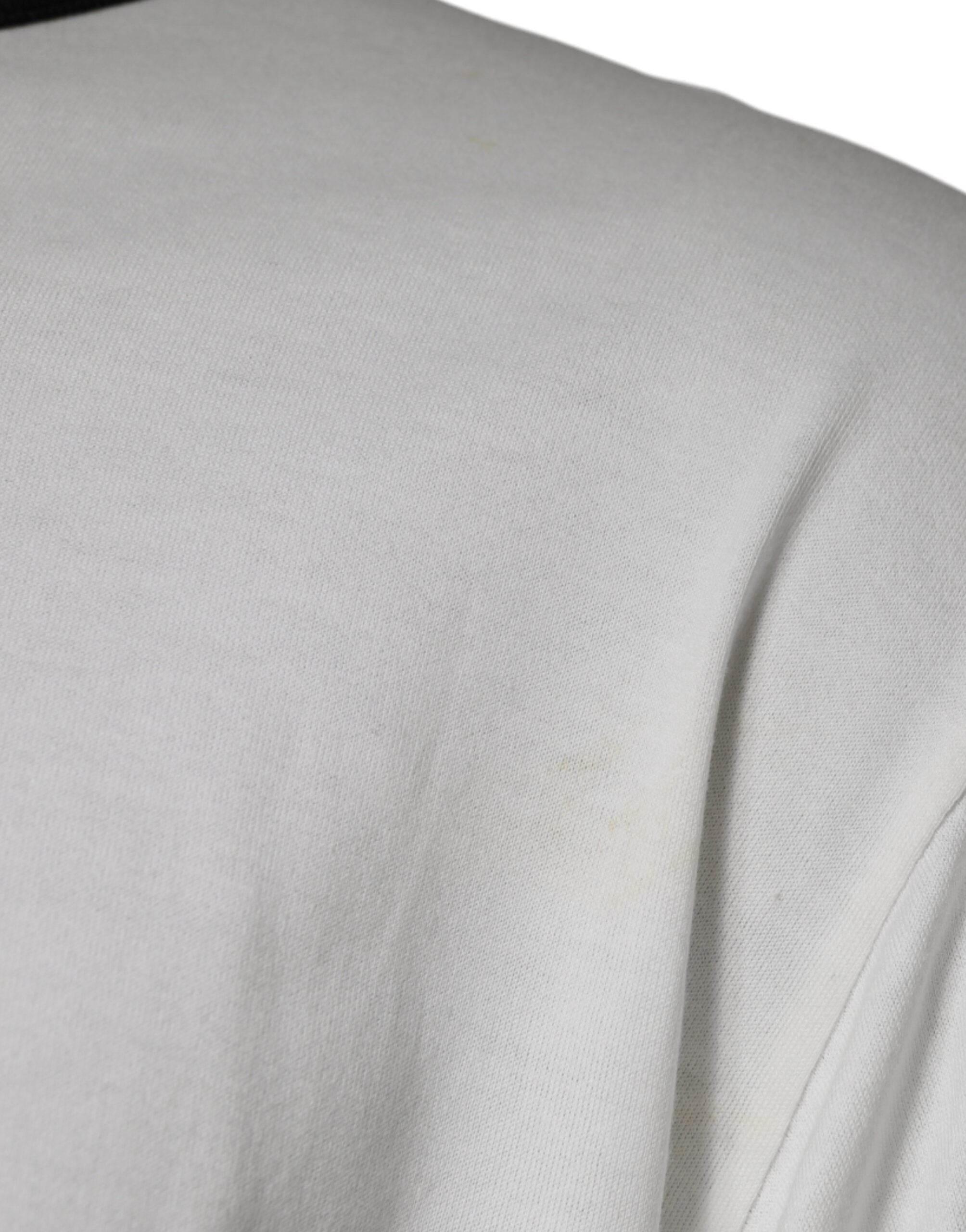 Dolce & Gabbana White Camouflage Cotton Round Neck T-shirt - Hilstor