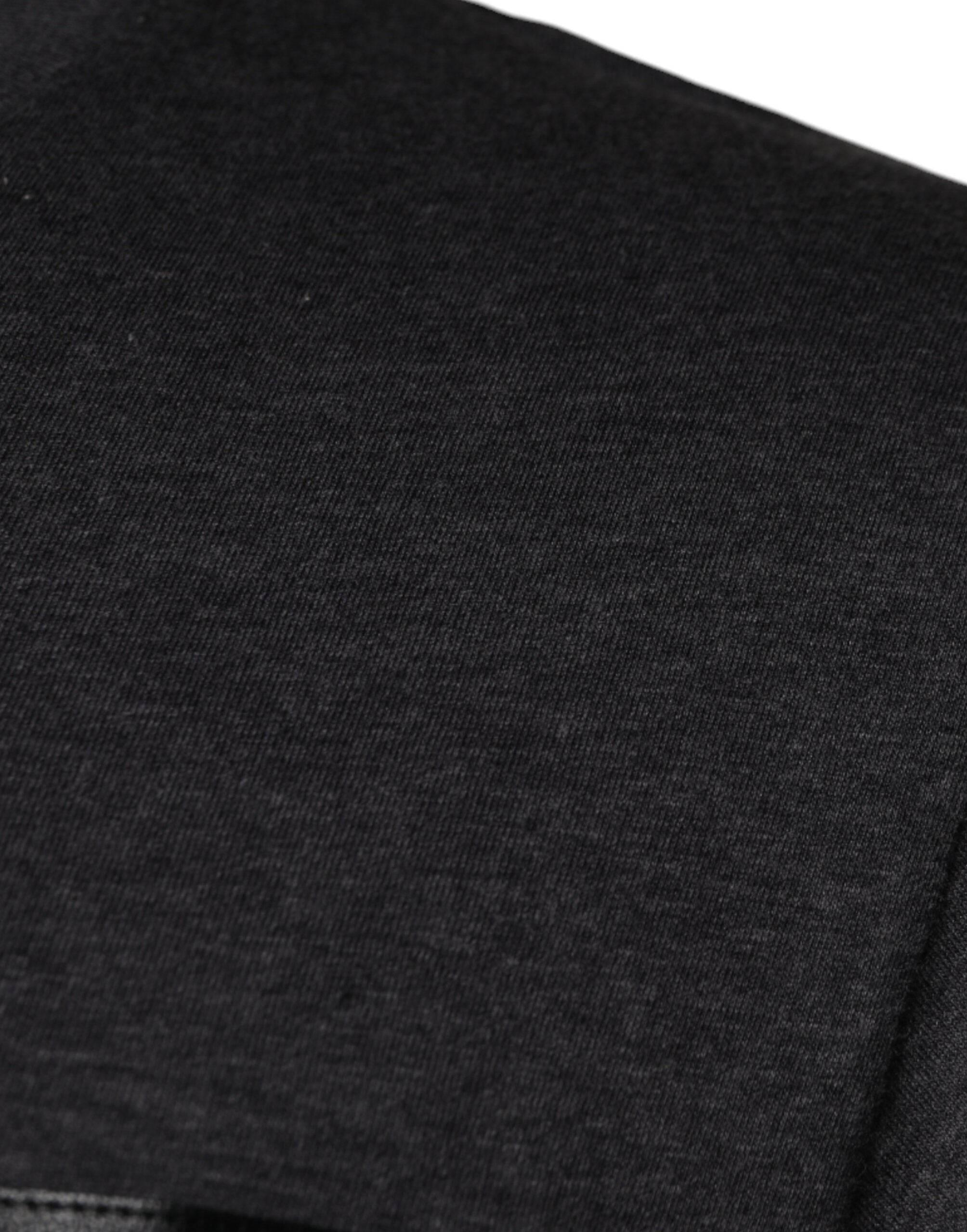 Dolce & Gabbana Gray Logo Patch Cotton Crew Neck T-shirt - Hilstor