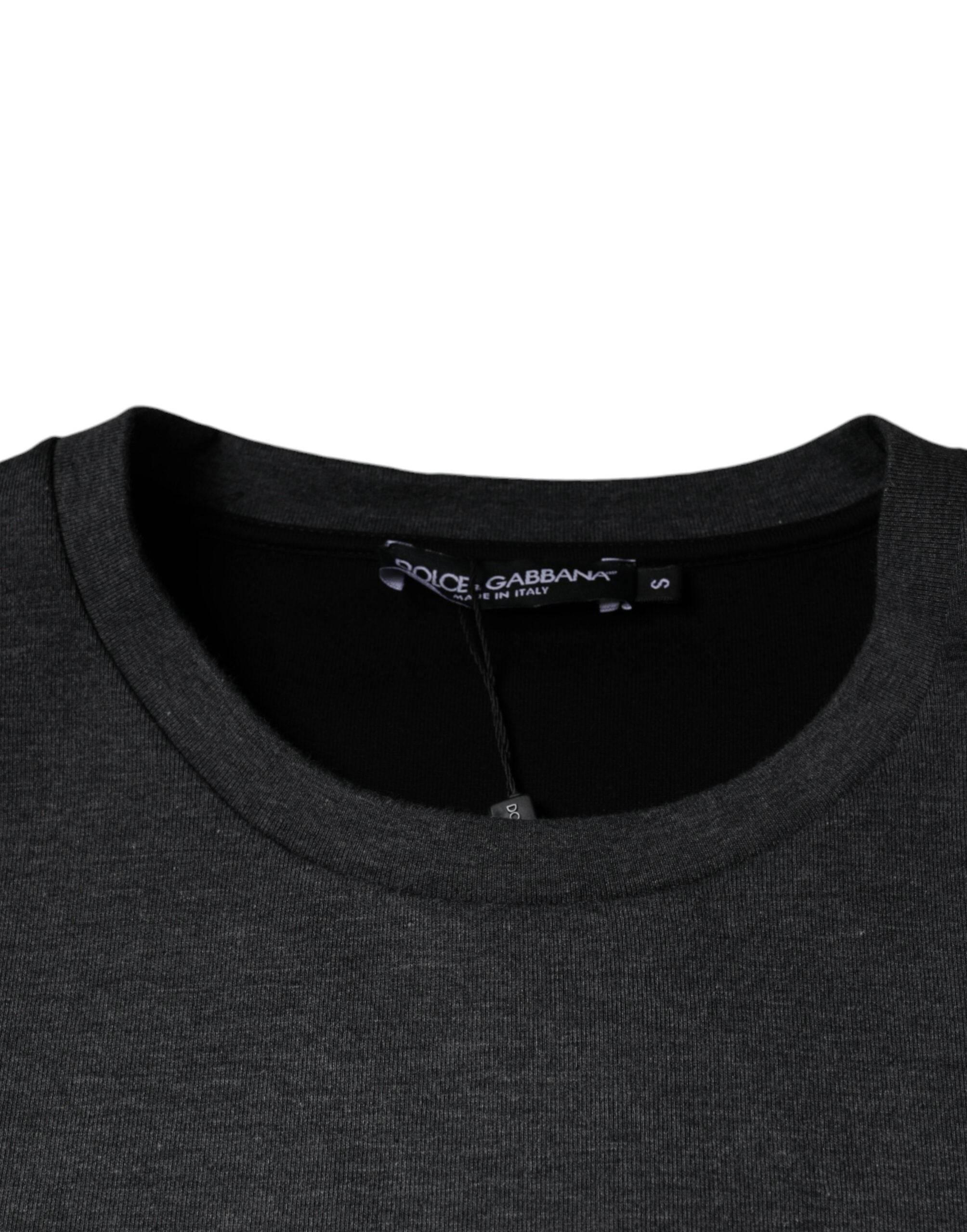 Dolce & Gabbana Dark Gray Camouflage Crew Neck T-shirt - Hilstor