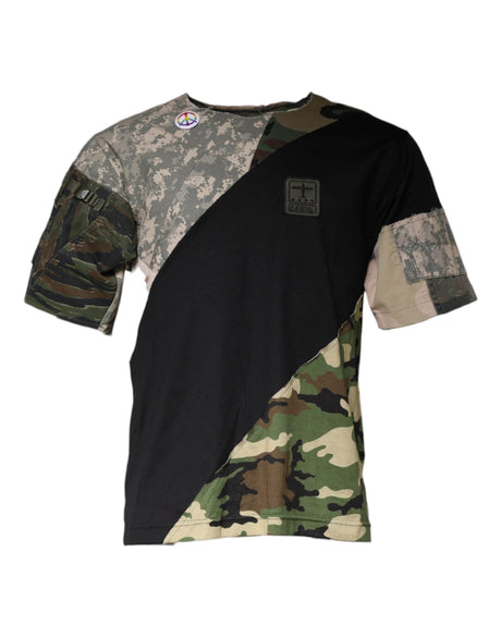 Dolce & Gabbana Multicolor Camouflage Cotton Round Neck T-shirt - Hilstor
