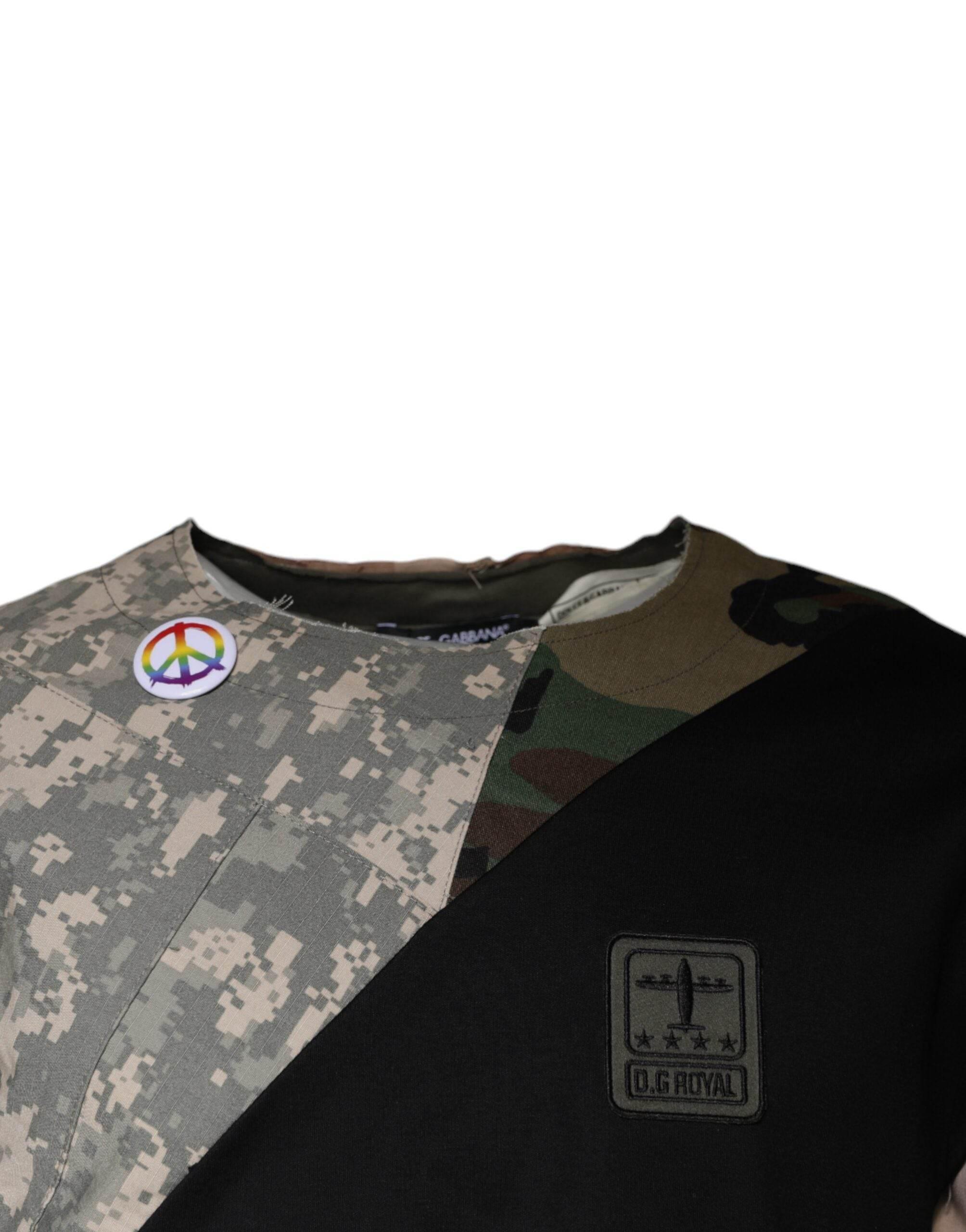 Dolce & Gabbana Multicolor Camouflage Cotton Round Neck T-shirt - Hilstor