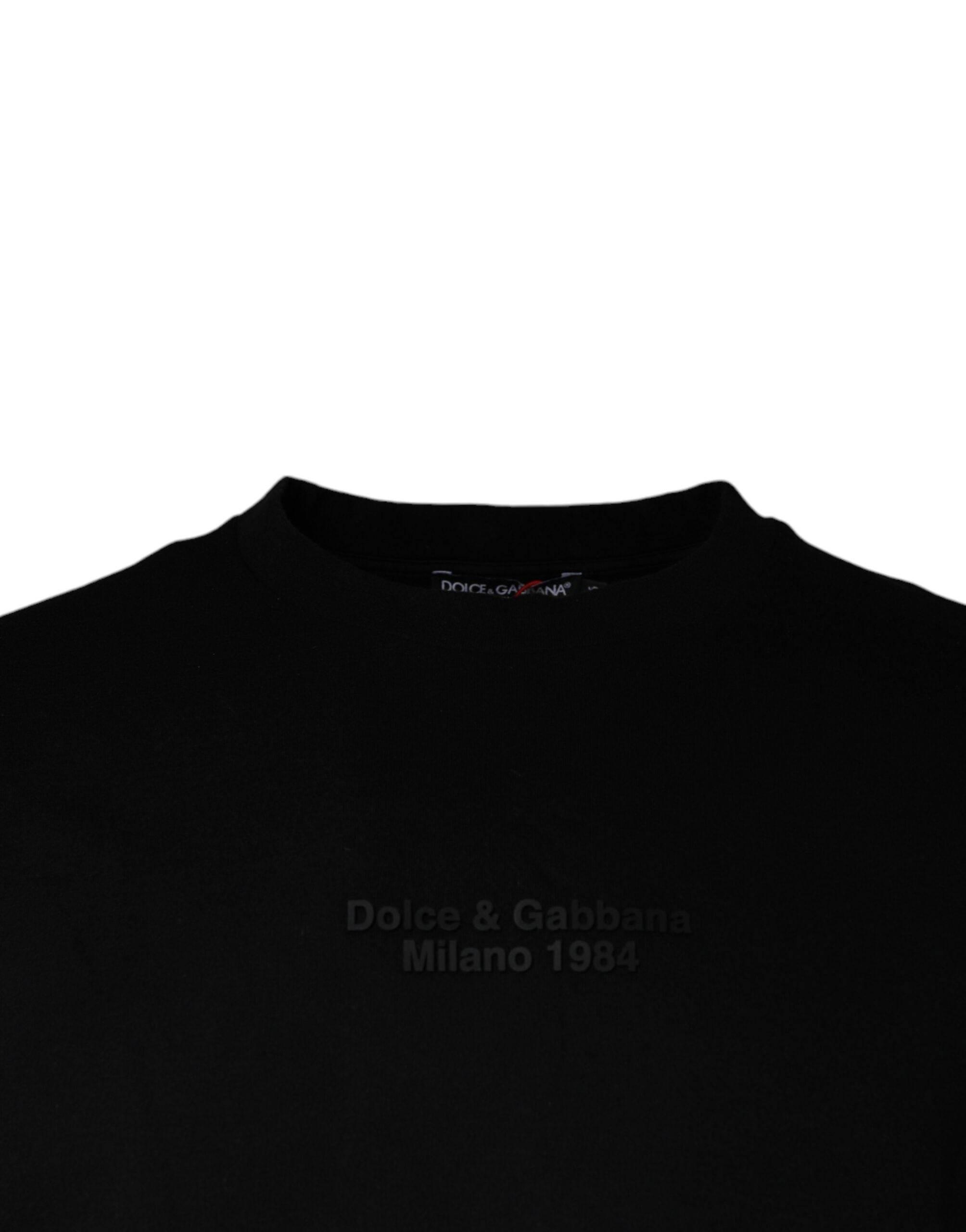 Dolce & Gabbana Black Leopard Cotton Short Sleeves T-shirt - Hilstor