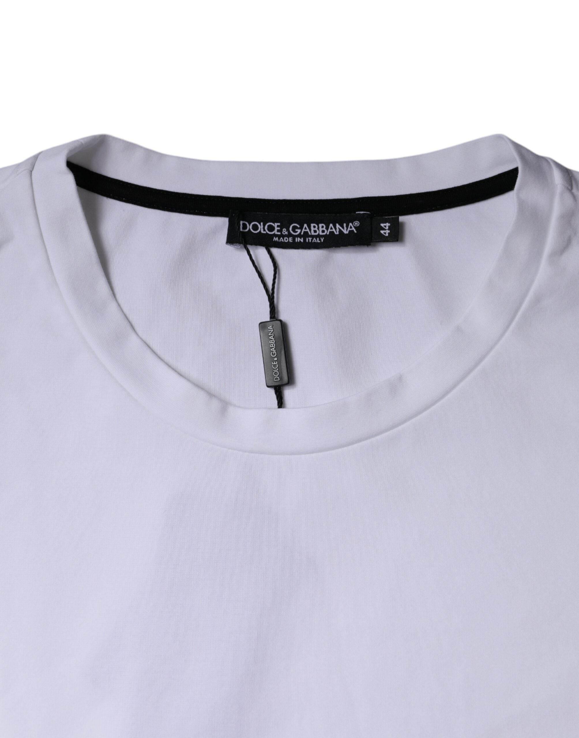 Dolce & Gabbana White Red Lips Print Cotton T-shirt - Hilstor