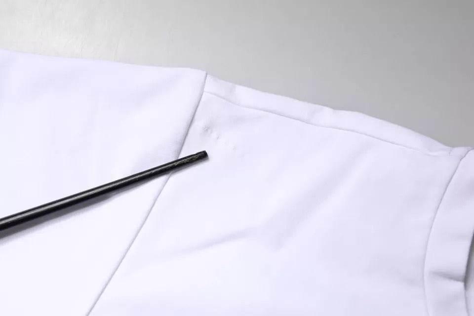 Dolce & Gabbana White Red Lips Print Cotton T-shirt - Hilstor