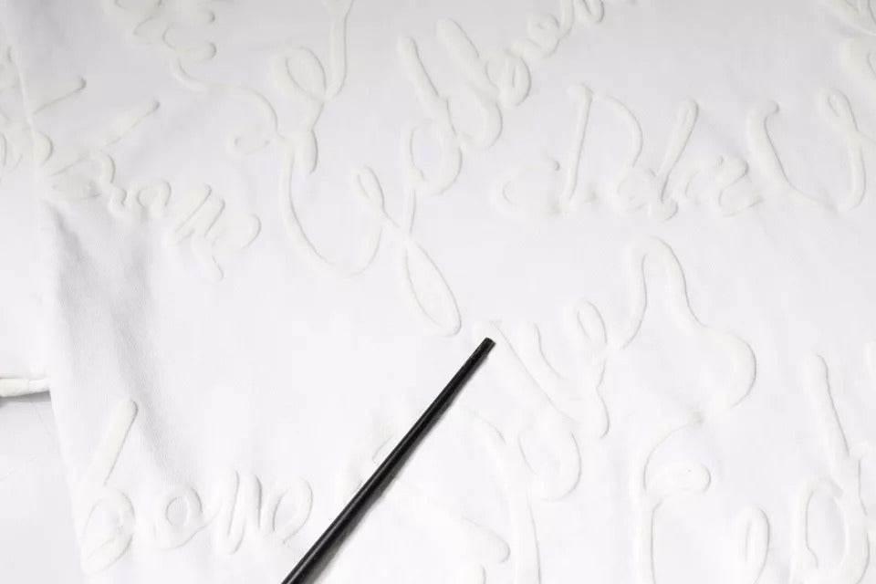 Dolce & Gabbana White Logo Print Cotton Crew Neck T-shirt - Hilstor