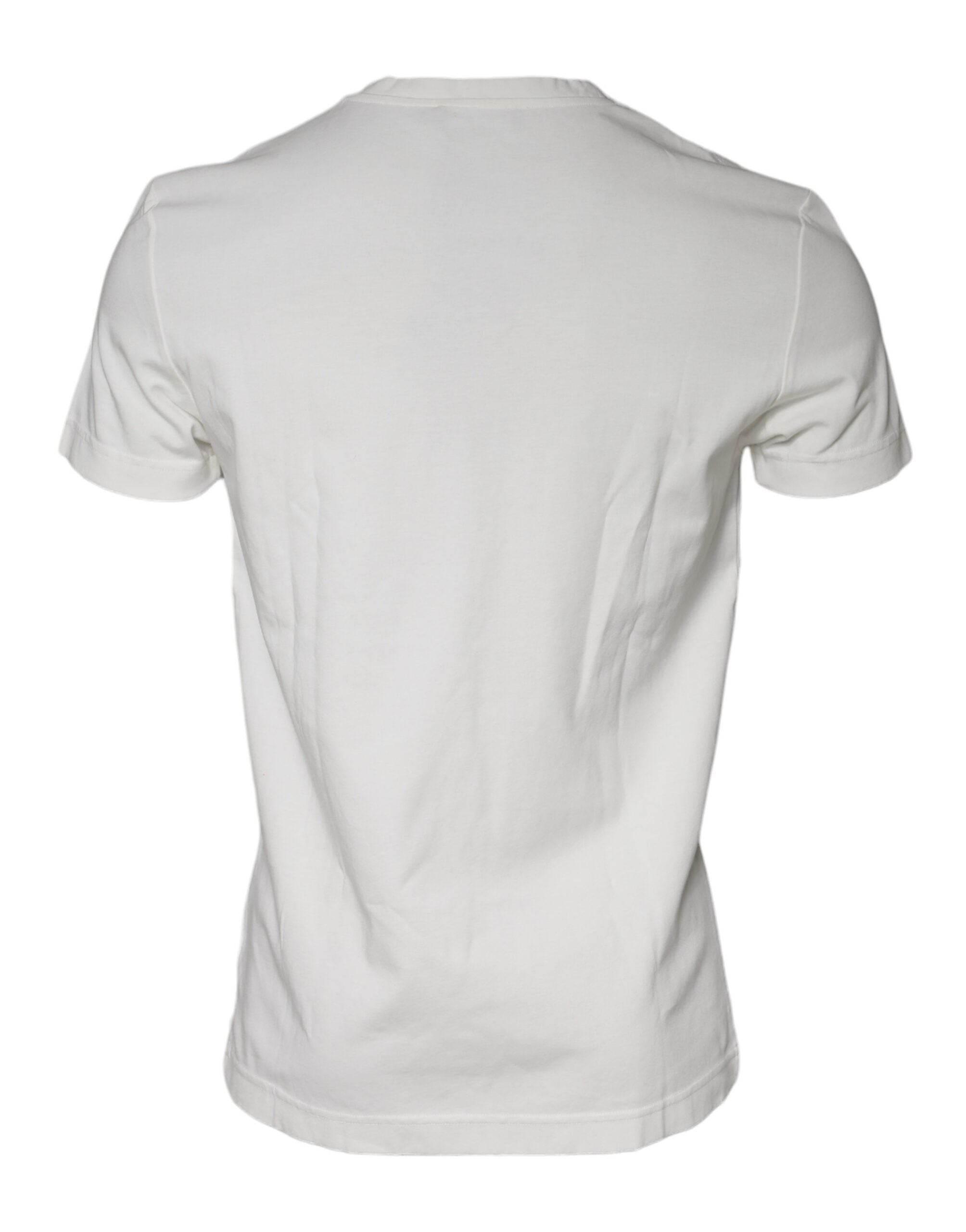 Dolce & Gabbana White Bandana Print Cotton Short Sleeves T-shirt - Hilstor