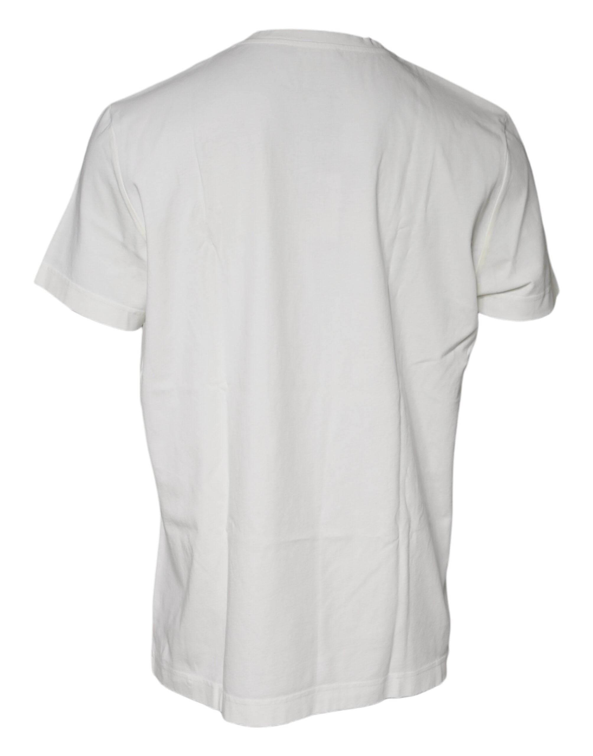 Dolce & Gabbana White Bandana Print Cotton Short Sleeves T-shirt - Hilstor