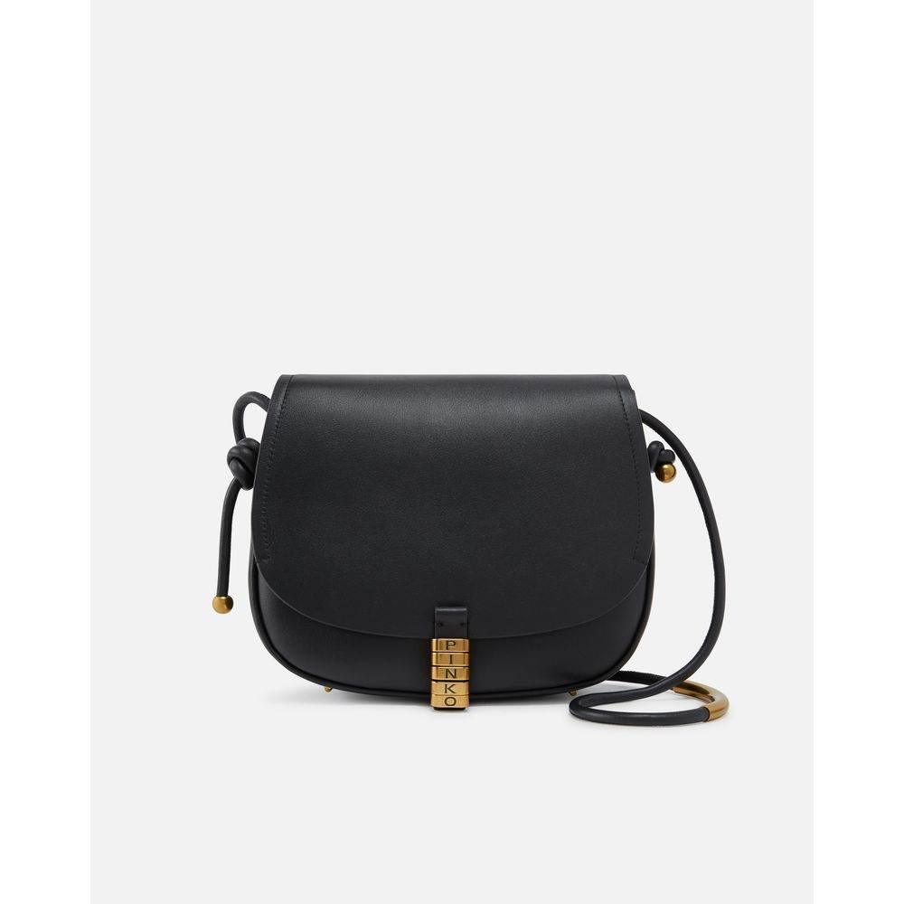 PINKO Black Leather Women Crossbody Bag - Hilstor