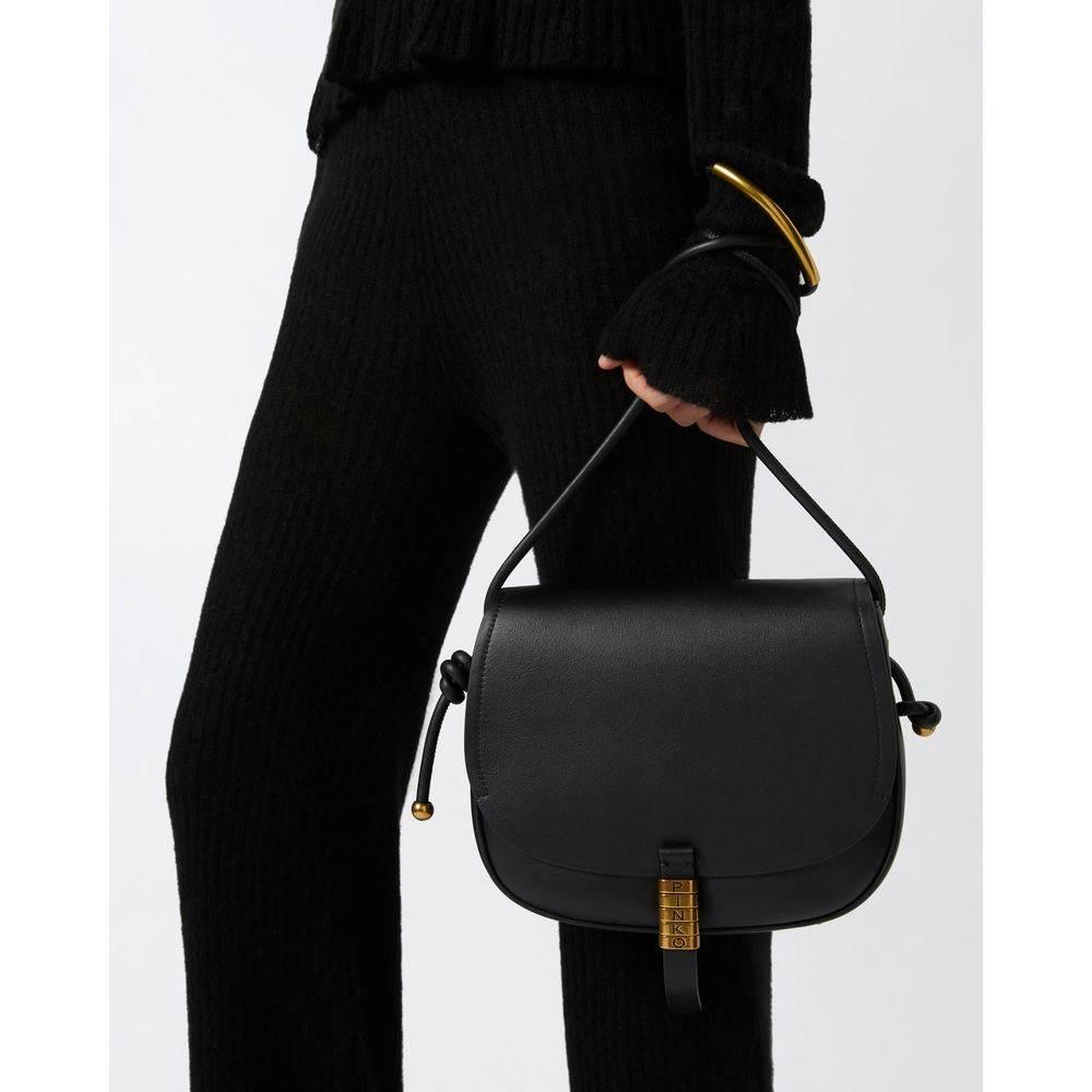 PINKO Black Leather Women Crossbody Bag - Hilstor