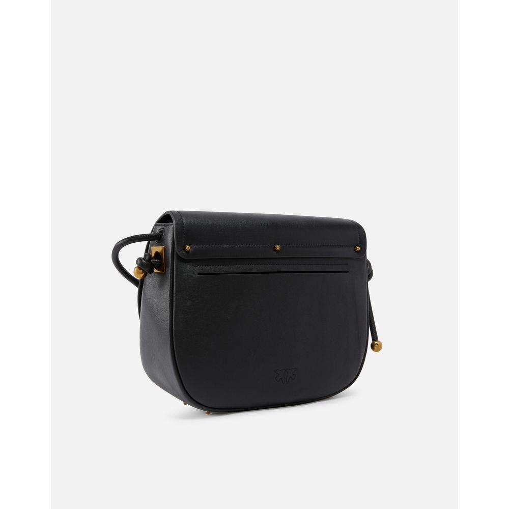 PINKO Black Leather Women Crossbody Bag - Hilstor