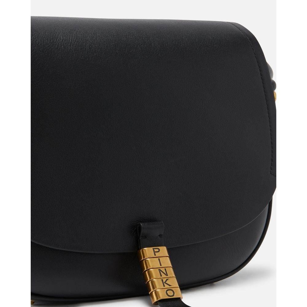 PINKO Black Leather Women Crossbody Bag - Hilstor
