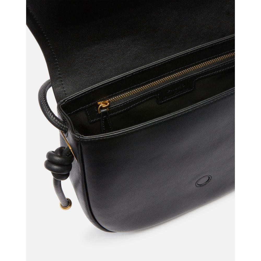 PINKO Black Leather Women Crossbody Bag - Hilstor