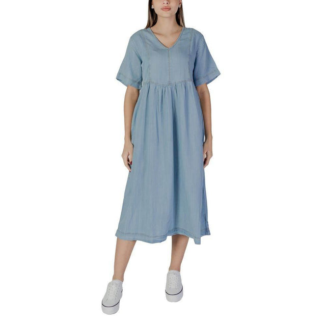 B.Young Light Blue Cotton Dress - Hilstor