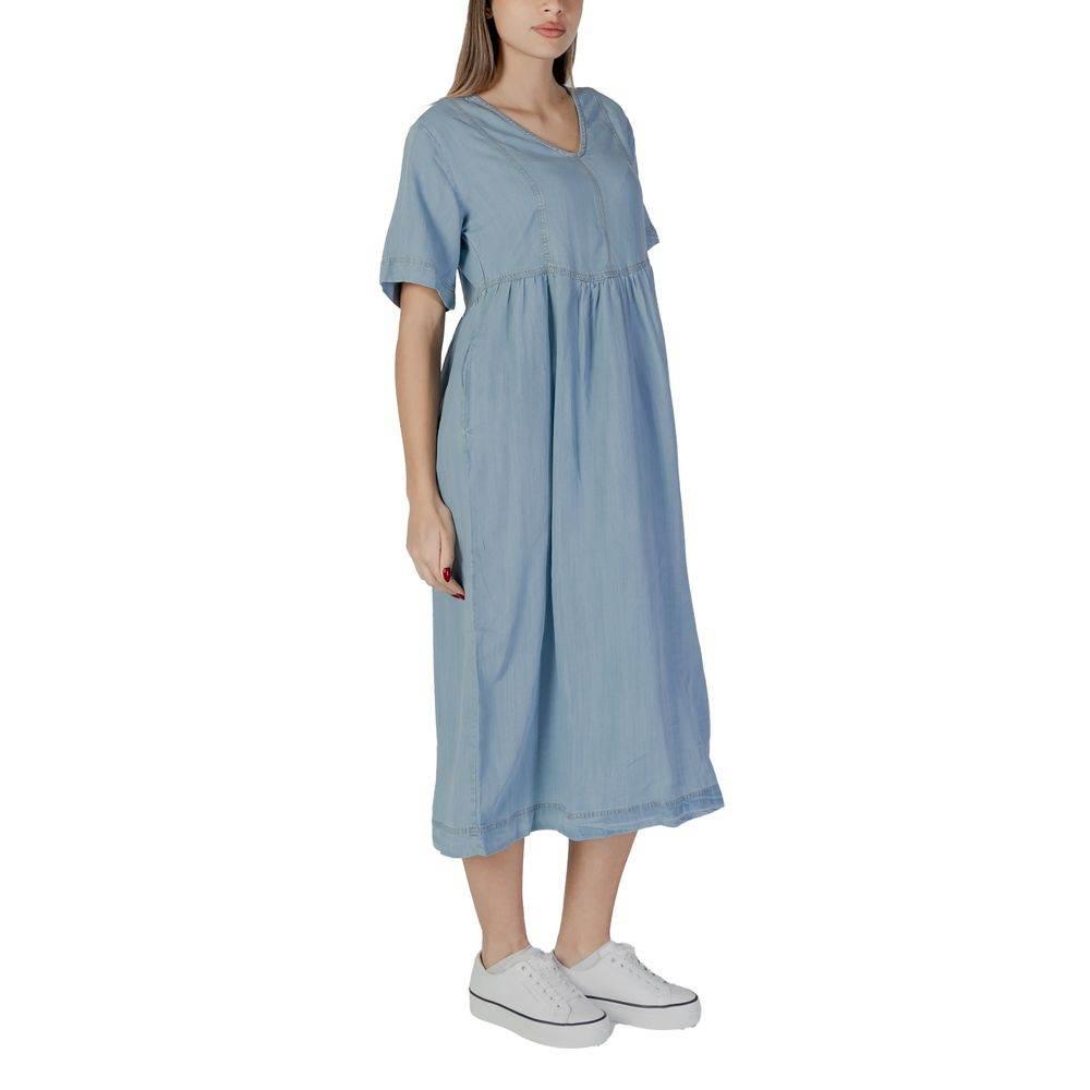 B.Young Light Blue Cotton Dress - Hilstor