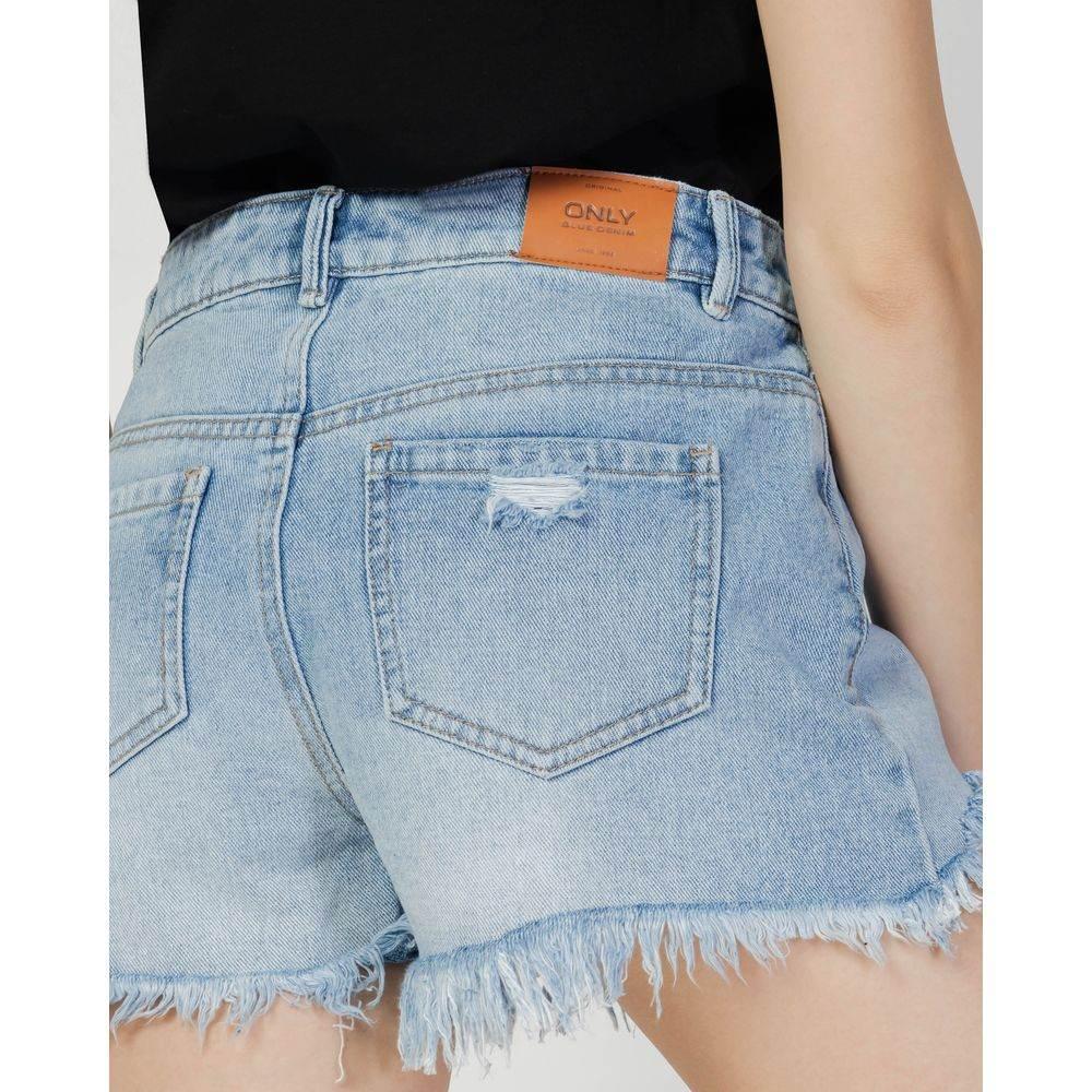 Only Light Blue Cotton Short - Hilstor