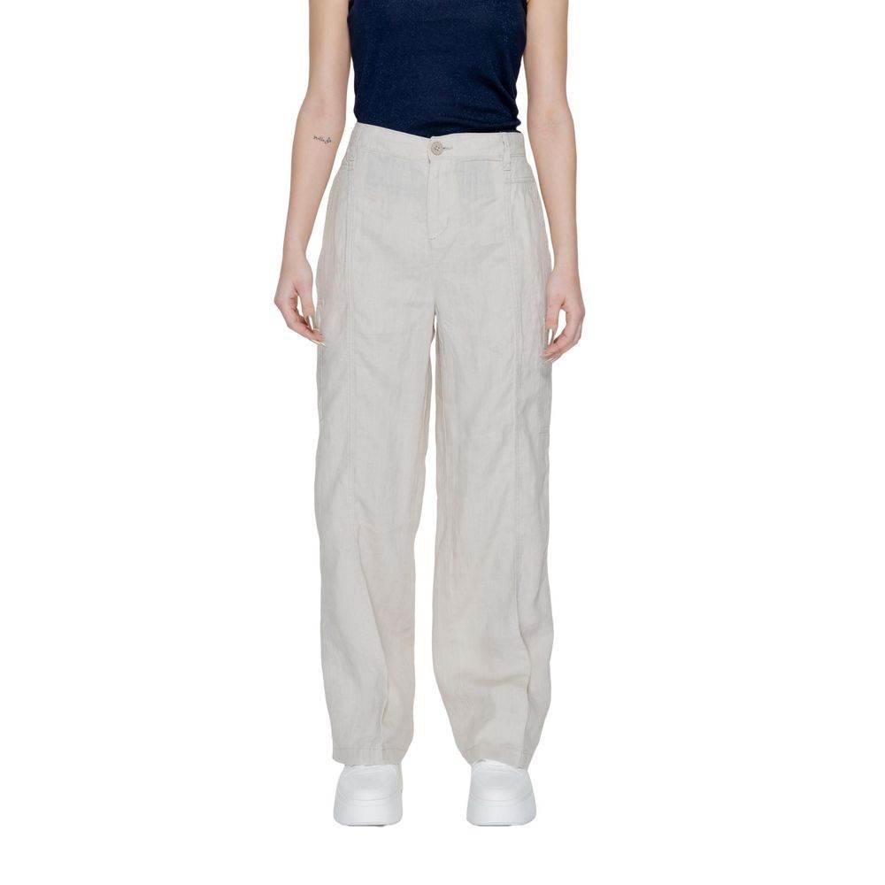 Street One Beige Linen Pant - Hilstor