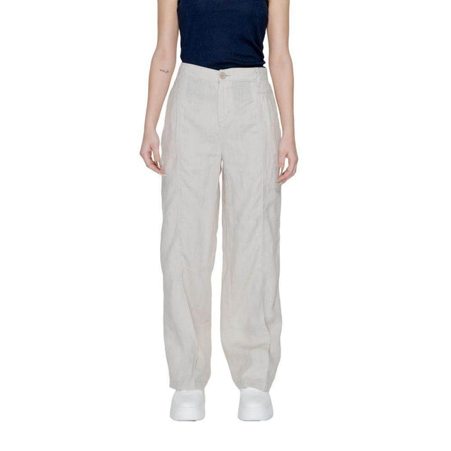 Street One Beige Linen Pant - Hilstor