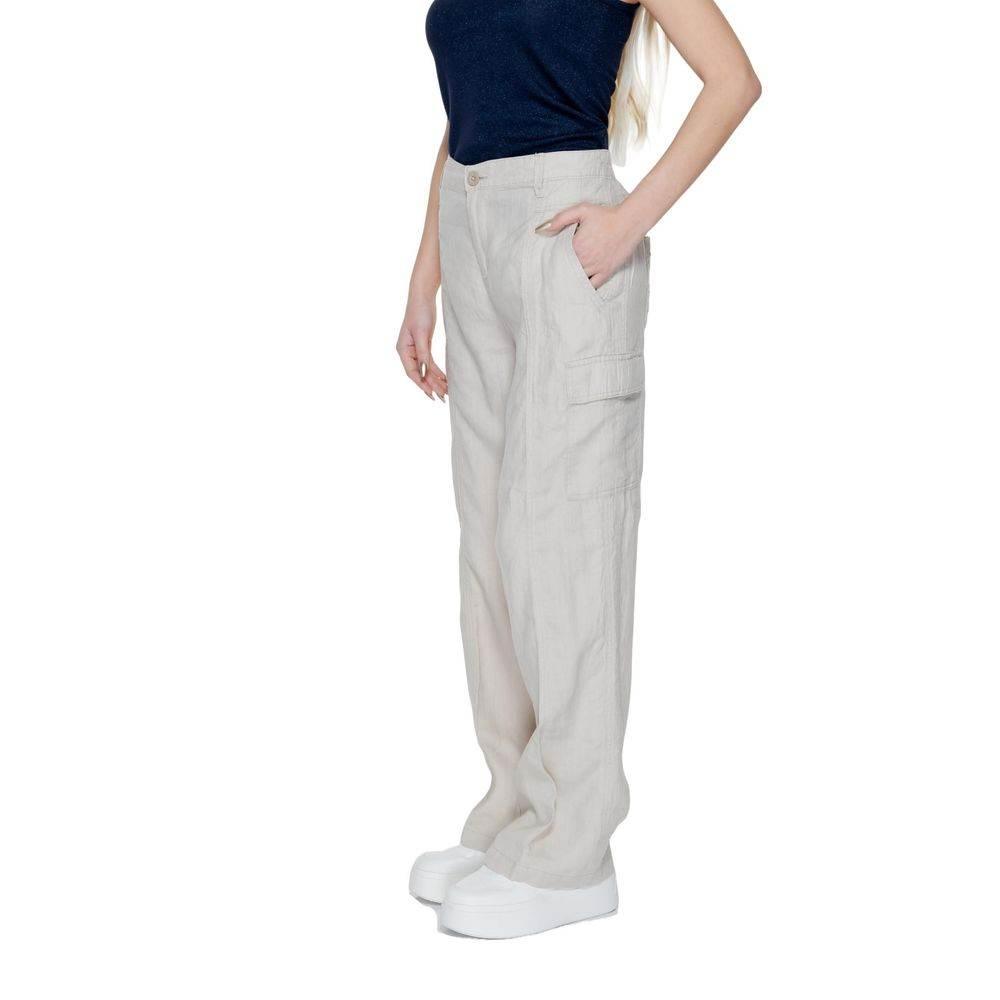 Street One Beige Linen Pant - Hilstor