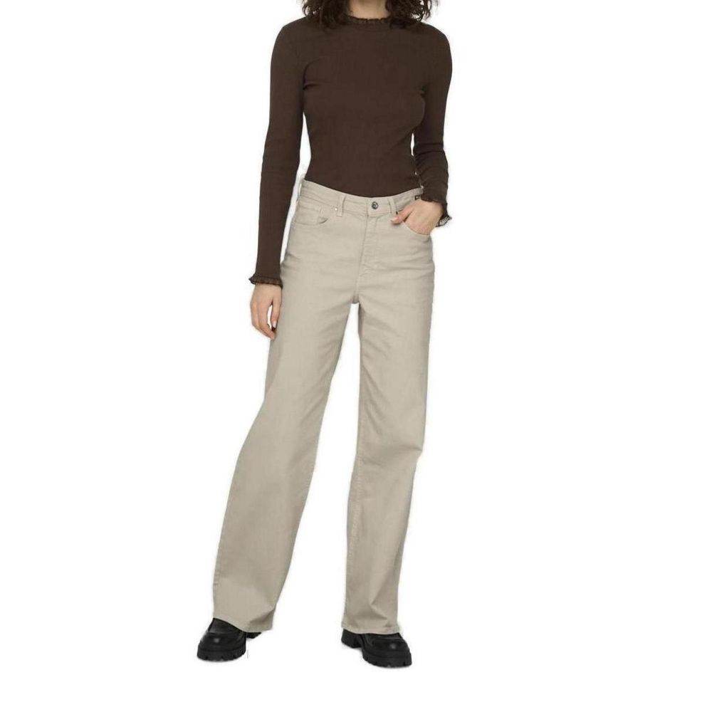 Only Beige Cotton Jeans & Pant - Hilstor