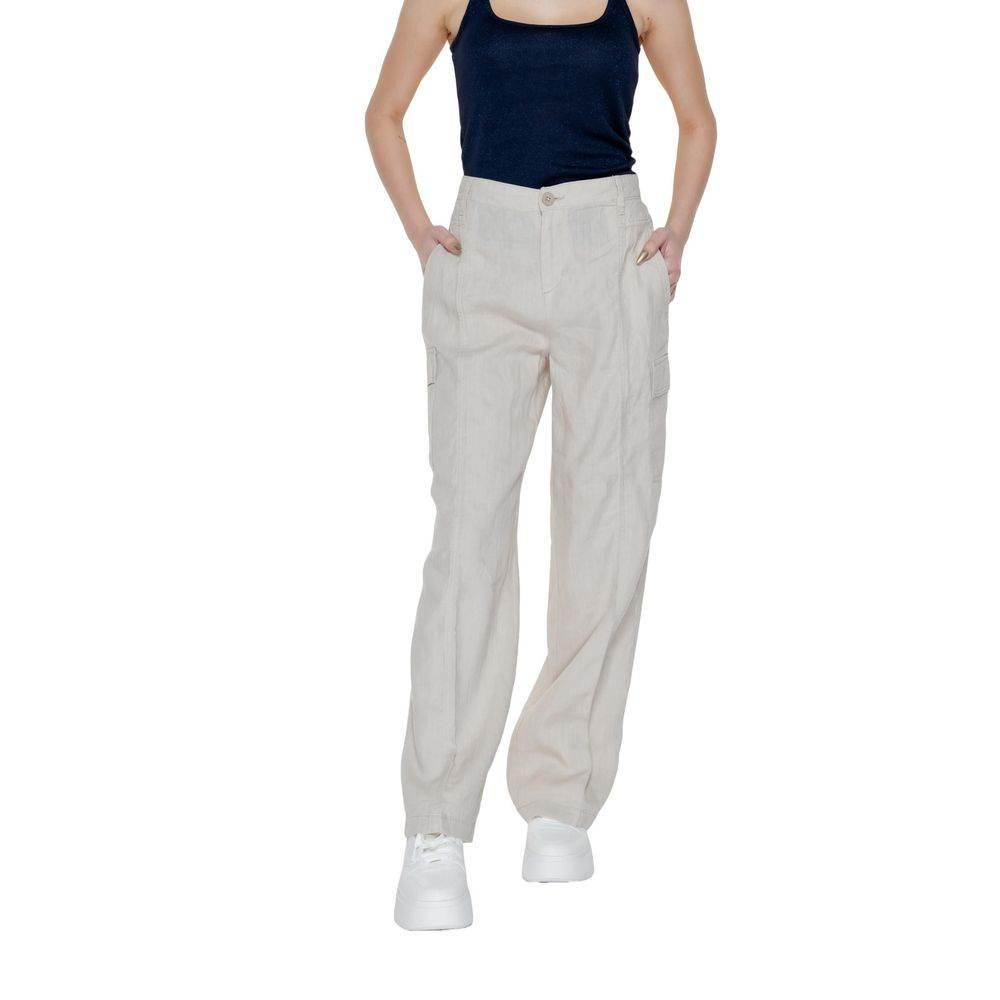 Street One Beige Linen Pant - Hilstor