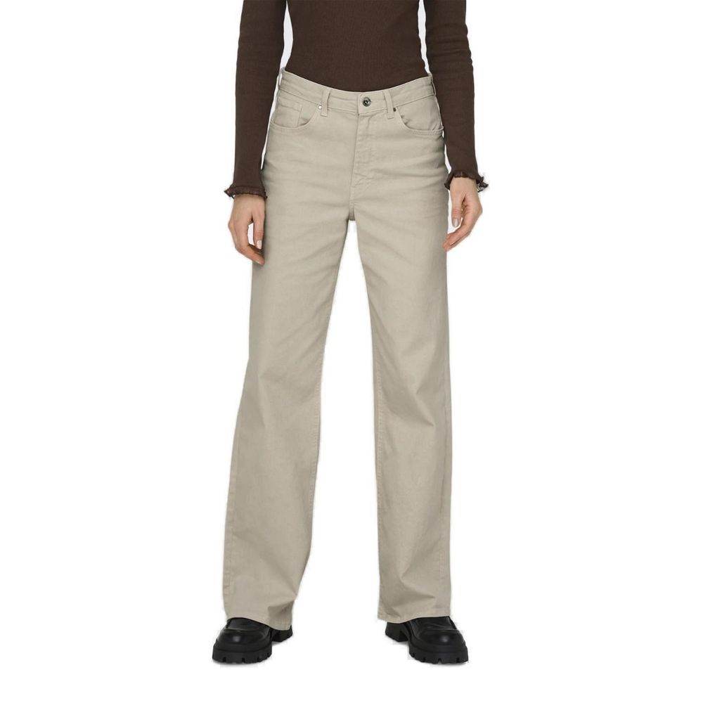 Only Beige Cotton Jeans & Pant - Hilstor