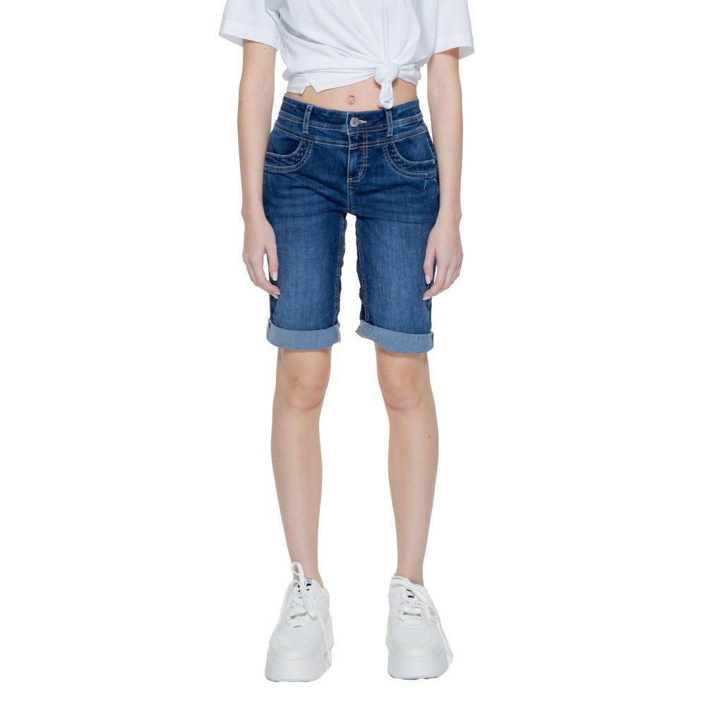 Street One Blue Cotton Short - Hilstor