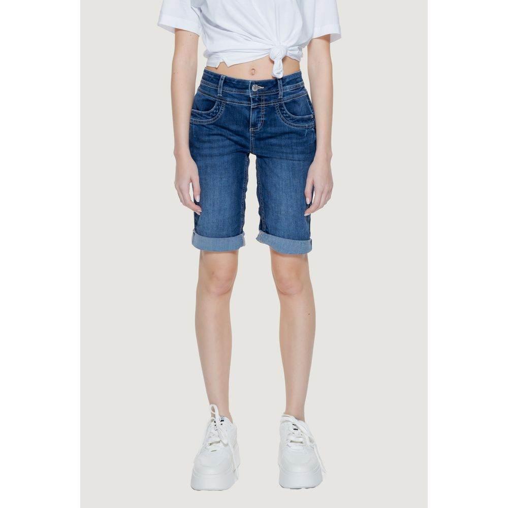 Street One Blue Cotton Short - Hilstor