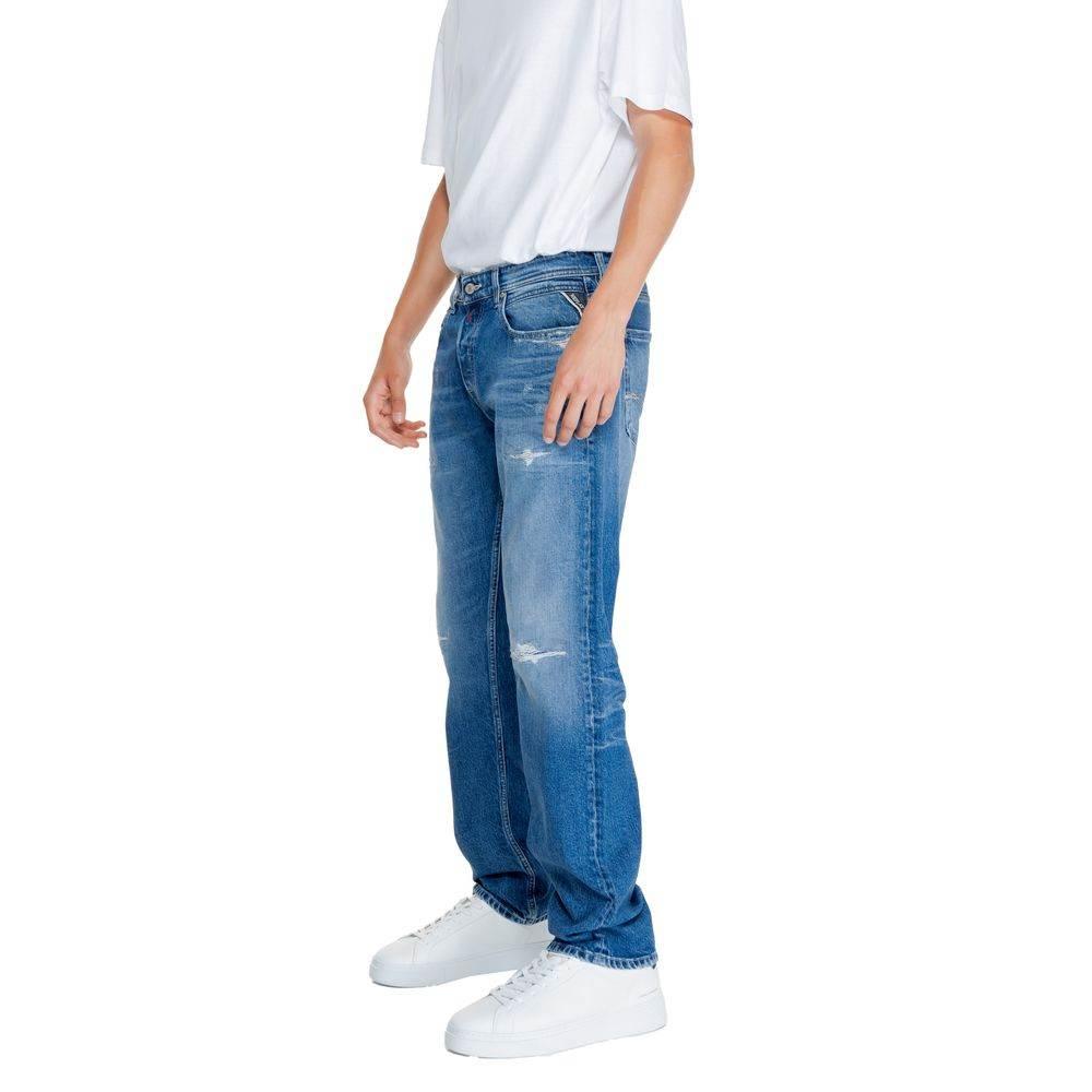 Replay Blue Cotton Jeans & Pant - Hilstor