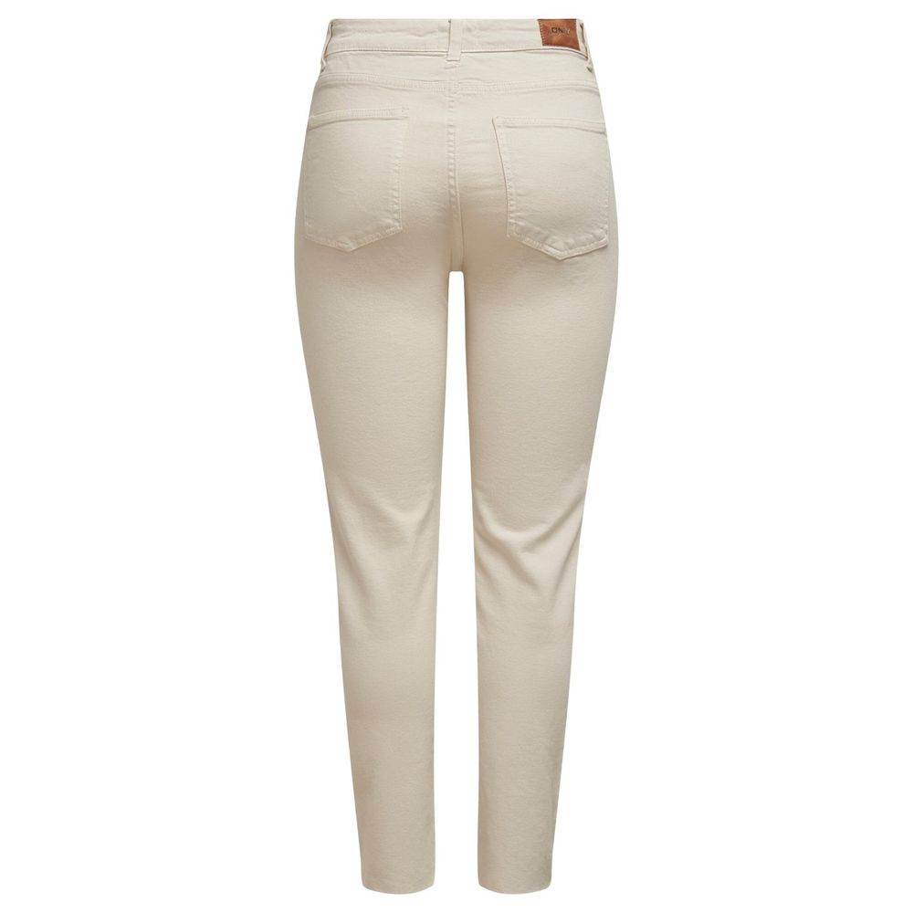 Only Beige Cotton Jeans & Pant - Hilstor