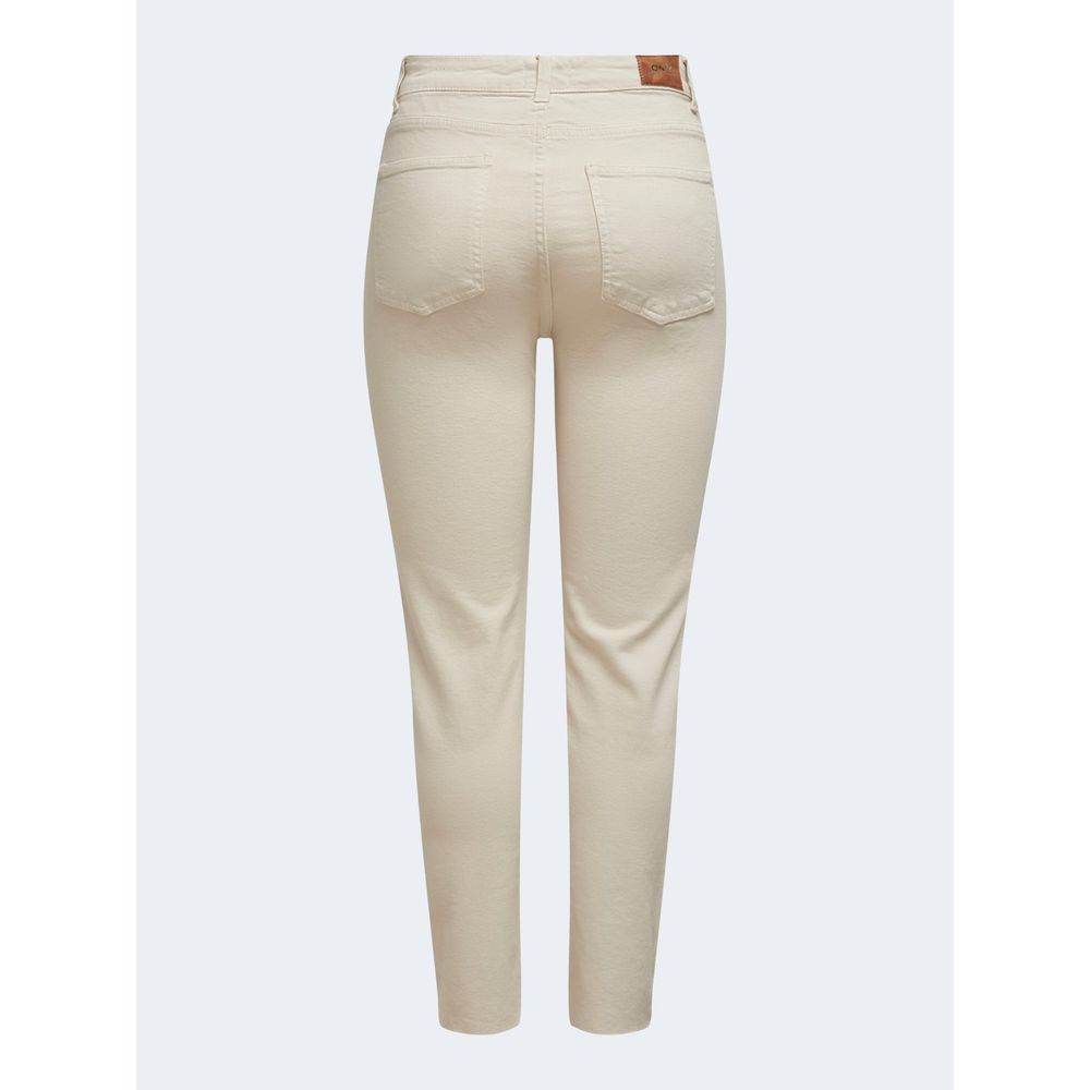 Only Beige Cotton Jeans & Pant - Hilstor