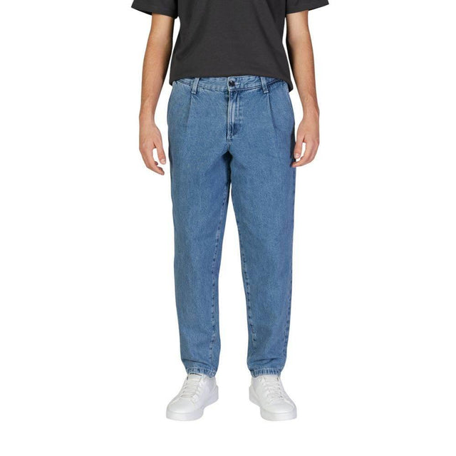 Jack Jones Blue Cotton Relaxed Fit Jean - Hilstor