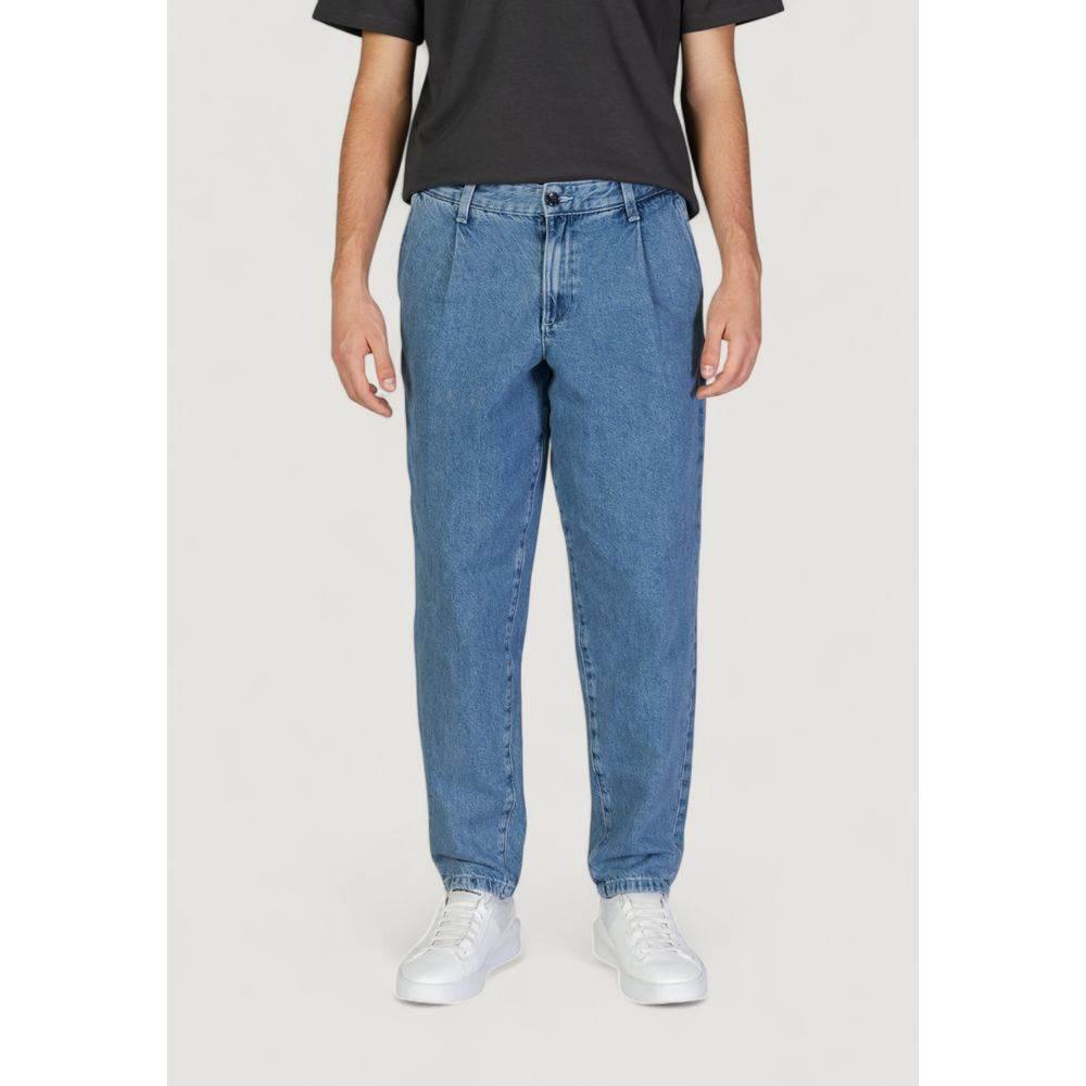 Jack Jones Blue Cotton Relaxed Fit Jean - Hilstor