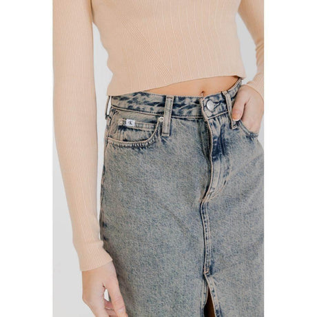 Calvin Klein Jeans Blue Cotton Skirt - Hilstor