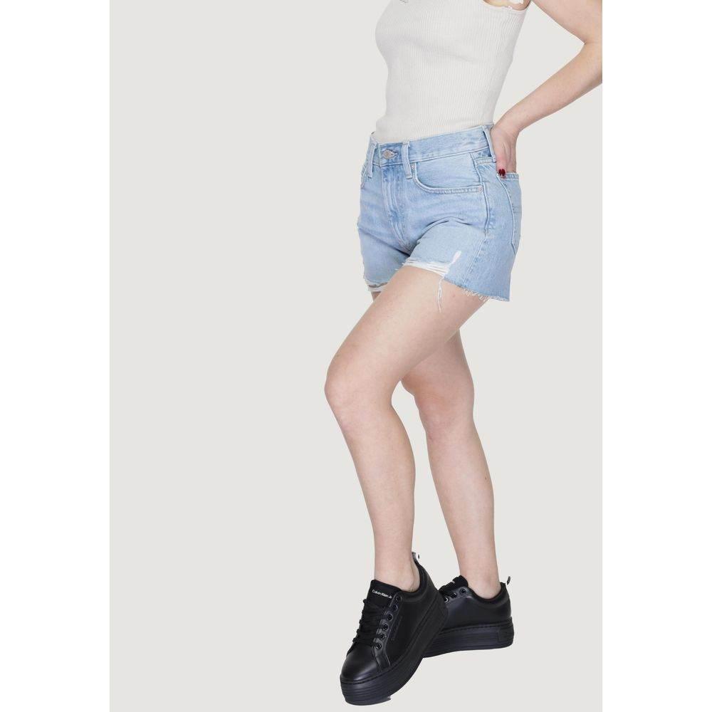 Tommy Hilfiger Jeans Light Blue Cotton Short - Hilstor