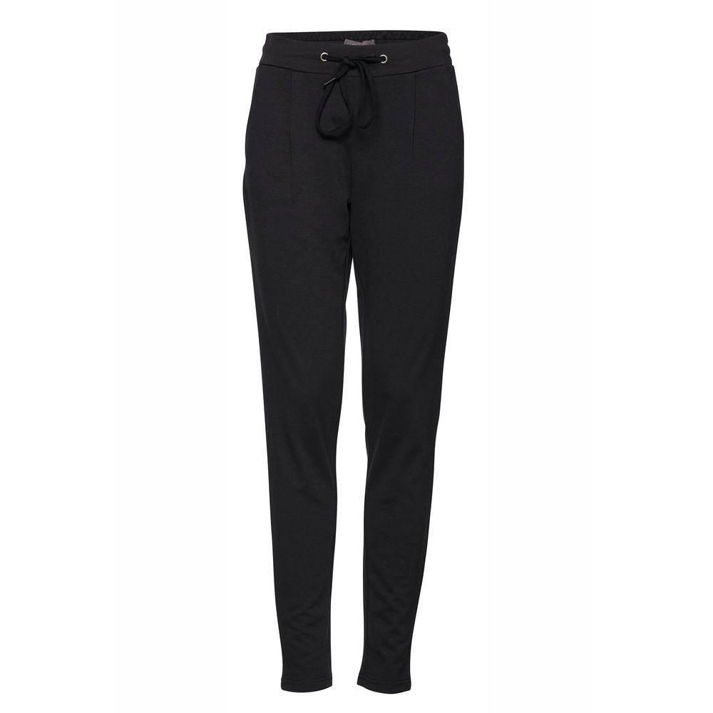 ICHI Black Polyester Pant - Hilstor
